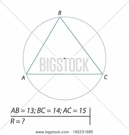 Vector illustration of a geometrical problem to find the radius of the circle described about the trapezium-01