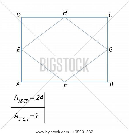 Vector illustration of the problem of finding the area of a quadrilateral-01