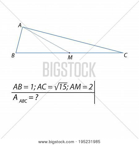 Vector illustration of a geometrical problem for finding the area of a triangle-01