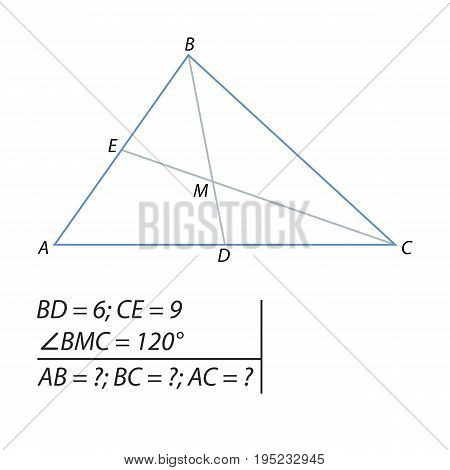Vector illustration of finding the sides of the triangle