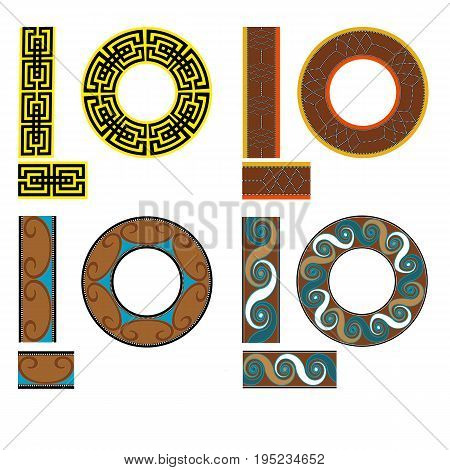 Branched brushes in the style of ancient Egypt.