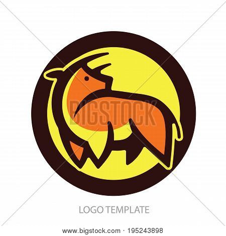 Colorful stylized drawing of stand powerful golden bull