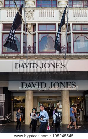 Melbourne, Australia - February 23, 2017: David Jones is an Australian premium department store chain. This is the flagship Bourke Street store.