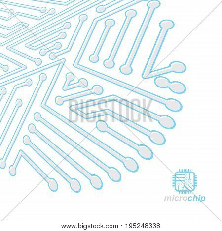 Vector circuit board digital technologies abstraction. Computer microprocessor scheme futuristic design. Microprocessor scheme abstract background