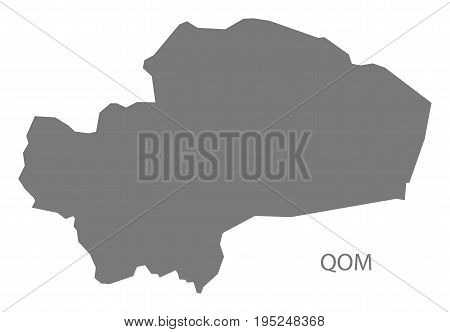 Qom Iran Region Map Grey Illustration Silhouette Shape