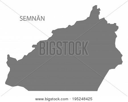 Semnan Iran Region Map Grey Illustration Silhouette Shape