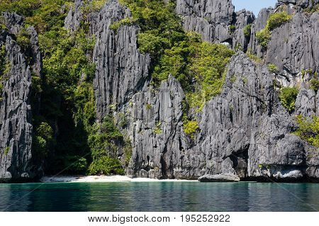 Waterscape in El Nido Bacuit bay Palawan island Palawan province Philippines
