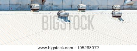 Architectural detail of metal roofing on commercial construction