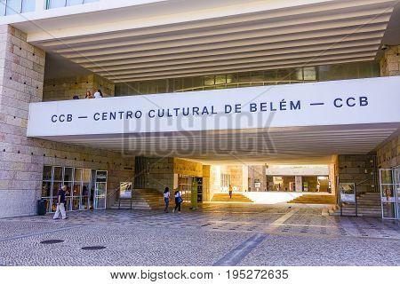 CCB in Lisbon - Cultural Centre of Belem - aerial view - LISBON, PORTUGAL 2017 - LISBON, PORTUGAL 2017