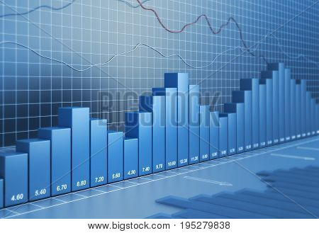 Finance diagram. High quality 3d render technology background