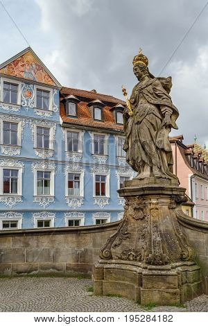 Statue of St. Cunigunde as Holy Roman Empress in Bamberg Germany