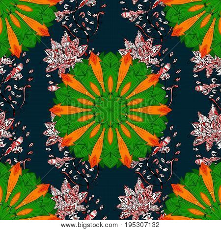 Elegant seamless pattern with decorative flowers in colors. Vector floral pattern for wedding invitations greeting cards scrapbooking print gift wrap manufacturing fabric and textile.
