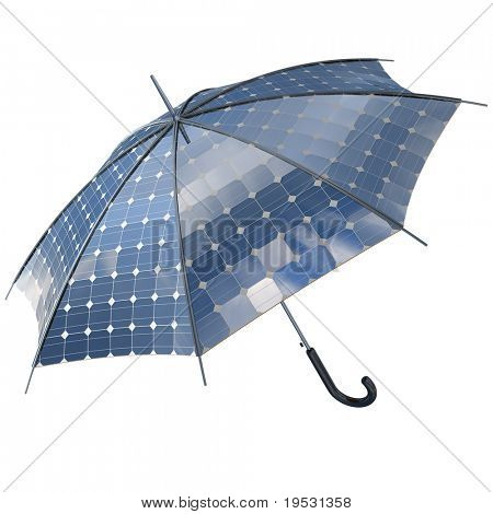 otevřít koncept stick solární fotovoltaické deštník