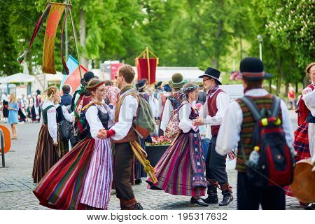 Vilnius - May 28: Festival Of Folk Music And Dance On Pilies Street In Vilnius, Lithuania On May 28,