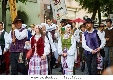 Vilnius - May 28: Festival Of Folk Music And Dance On Pilies Street In Vilnius, Lithuania On May 28,