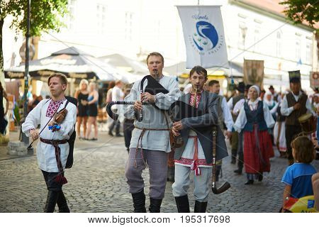 Vilnius - May 28: Festival Of Folk Music And Dance On Pilies Street In Vilnius, Lithuania On May 28,
