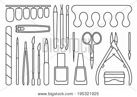 vector collection of isolated manicure tools icons