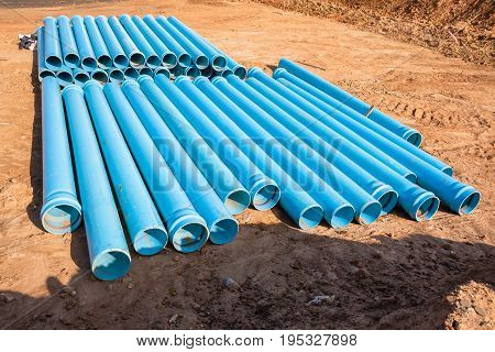 Construction Blue Pipes