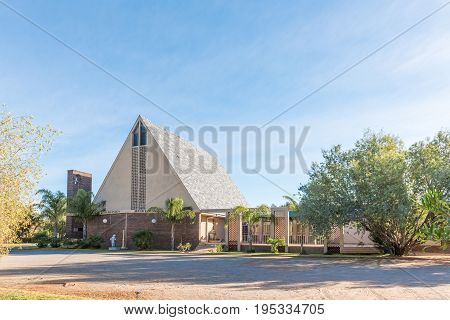 UPINGTON SOUTH AFRICA - JUNE 11 2017: The Roepersfontein Ministries Church in Upington a town in the Northern Cape Province