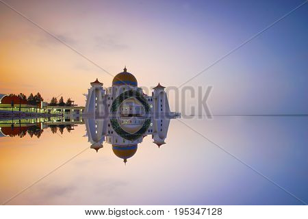 Malacca Straits Mosque ( Masjid Selat Melaka) It is a mosque located on the man-made Malacca Island near Malacca Town Malaysia