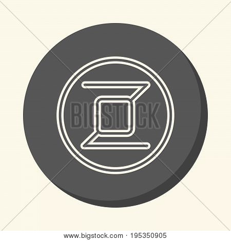 Zerocoin round linear icon with illusion of volume simple color change symbol of digital crypto currency