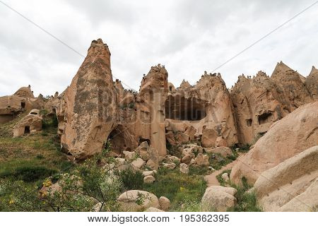 Rock Formations In Zelve Valley, Cappadocia