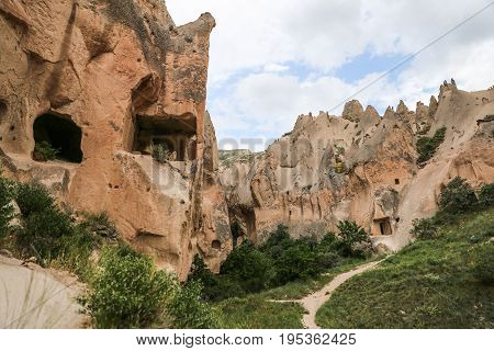 Rock Formations In Zelve Valley, Cappadocia