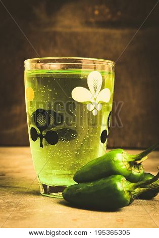 Green elixir - a wonder drink. Chill with this refreshment.