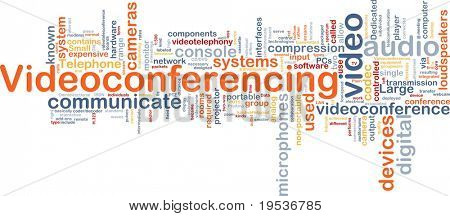 Background concept wordcloud illustration of videoconferencing