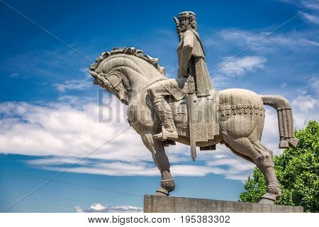 Statue of king Vakhtang Gorgasali in Tbilisi, Georgia.