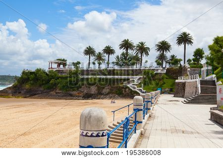 El Sardinero beach promenade Santander Cantabria Spain