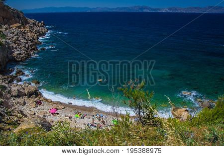 Small beach on the Costa Brava close to Escala
