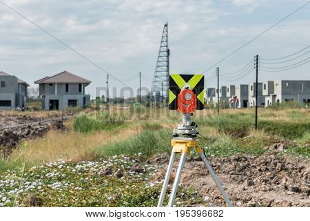 Civil Engineering And Construction Projects With Survey Equipment Tacheometer