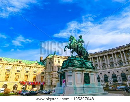 Vienna, Austria - January 02, 2015: Vienna Hofburg Imperial Palace at day, Vienna, Austria on January 02 2015