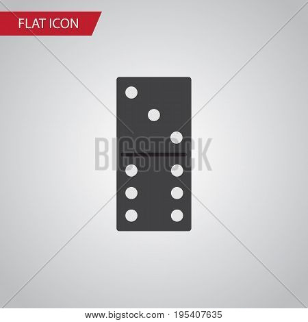 Isolated Domino Flat Icon. Bones Game Vector Element Can Be Used For Domino, Bones, Game Design Concept.