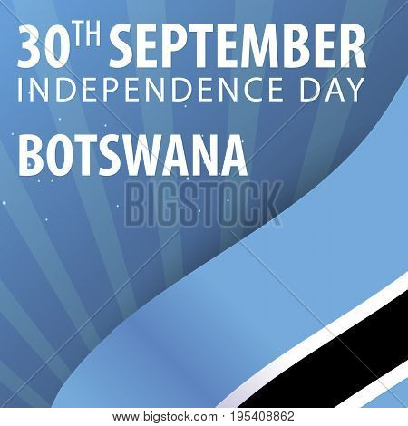 Independence Day Of Botswana. Flag And Patriotic Banner. Vector Illustration.