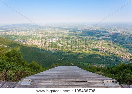 Paragliding platform view from above. Paragliding extreme sports