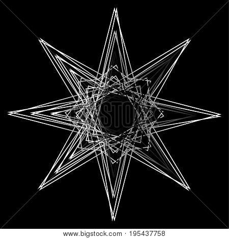 Geometric Pattern Icon Star Astrology Set Pentagram