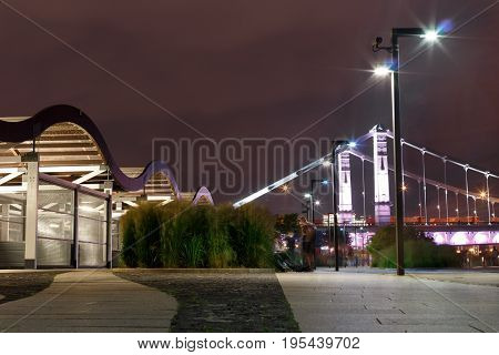 Crimean Embankment, Moscow, Russia Night
