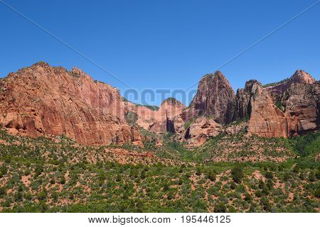 Geologic features of the Kolob Canyons area of Zion National Park, Utah.