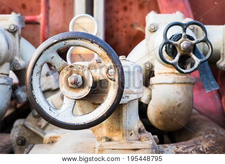 valve fire control on firetruck on road