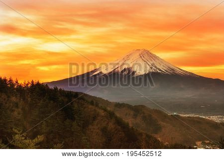 abstract landscape view of mountain fuji in japan morning - can use to display or montage on product