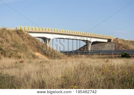 Overpass in a highway in Leon Province, Spain. These non-specific structures can be used as passageways by wildlife