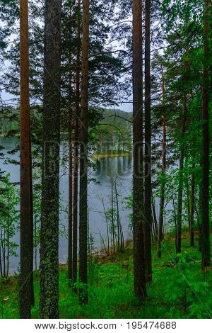Landscape Of Lakes And Forest Along The Punkaharju Ridge