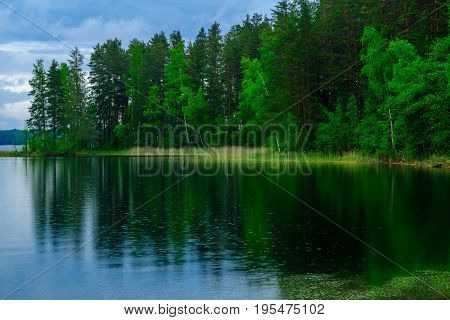 Landscape Of Lakes And Forest Along The Punkaharju Ridge