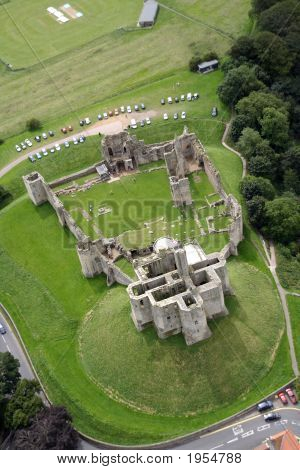 Warkworth slot fra luften