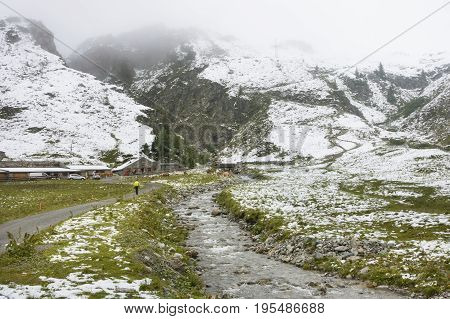 Verbella Alp With Snow In Summer, Austria