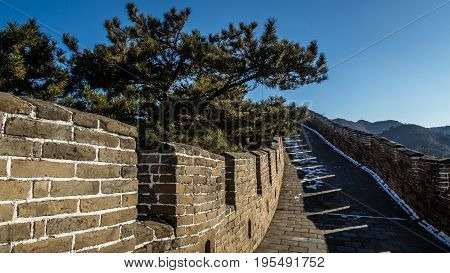 Chinese Wall on a clear winter day near beijing