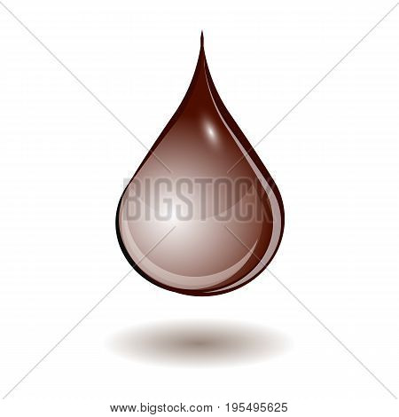 Chocolate drop. Isolated element on white background. Vector illustration.