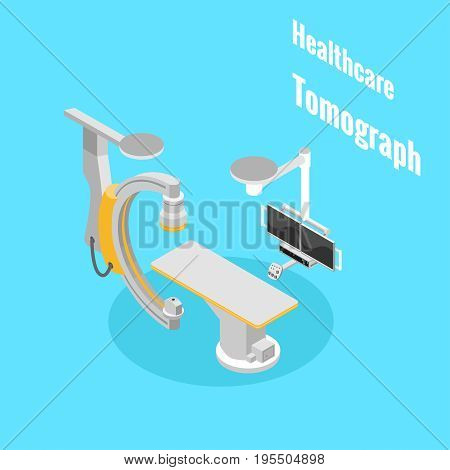 Healthcare medical equipment tomograph isometryc image vector